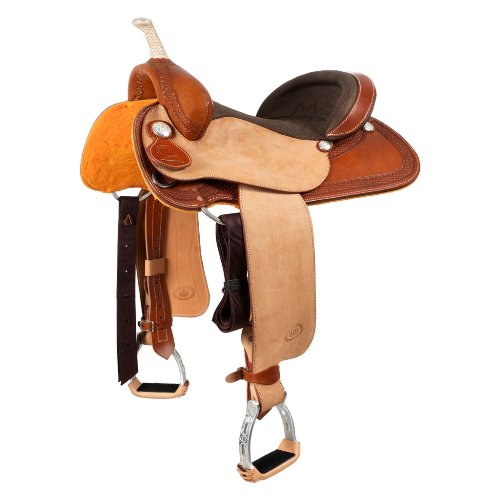 Sela Westwood basic barrel MJ, conhaque/reverse natural, borda basket tooling