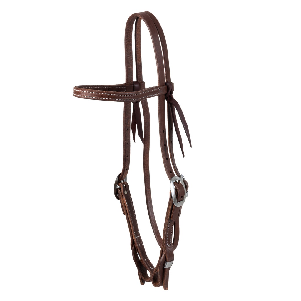 CABEÇADA WESTERN COM FRONTAL E SISTEMA DE TROCA RÁPIDA.