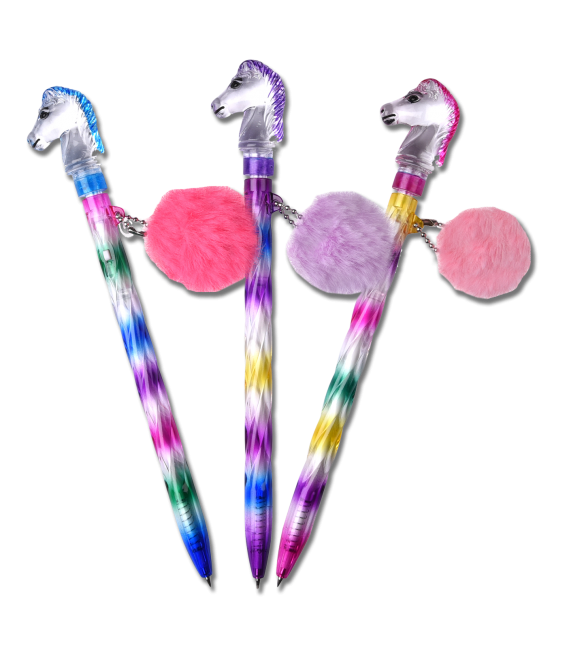Caneta cavalo com pompom