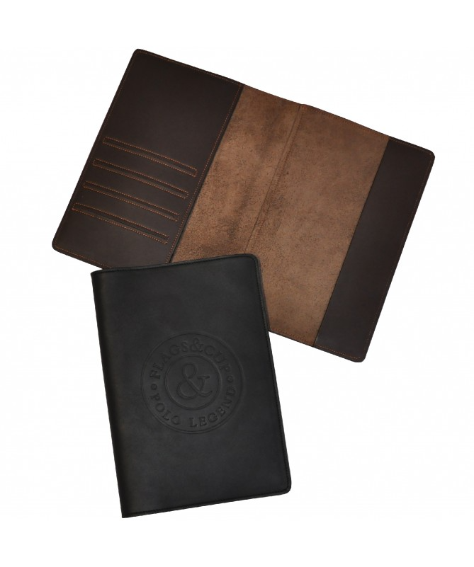 Carteira de passaporte em couro F&C