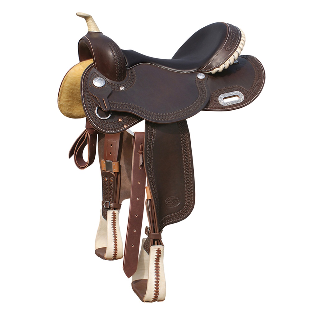 Arreio barrel colorido seat rawhide 5020 pools castanho