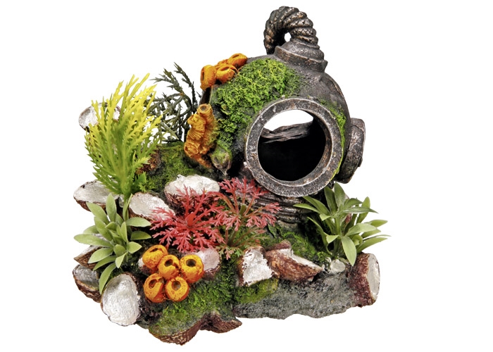 Decoração para Aquários, Lagos e Mesas "HELMET" w/ plants