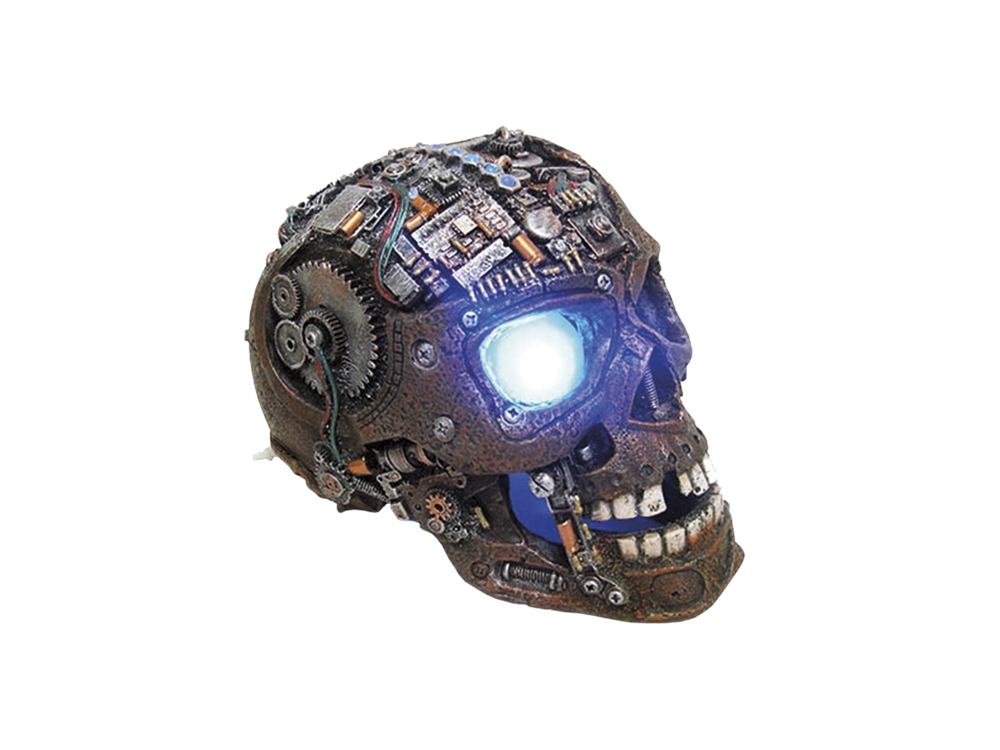 Decor Aqua com LED "CYBORG SKULL" 