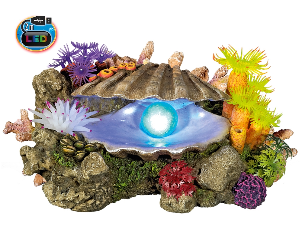 Decor Aqua com LED e plantas "CLAM"