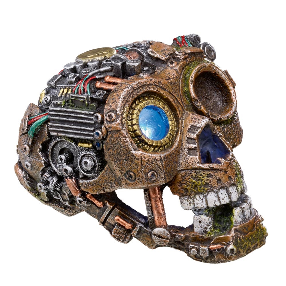 Decor Aqua com LED "CYBORG SKULL 2" 