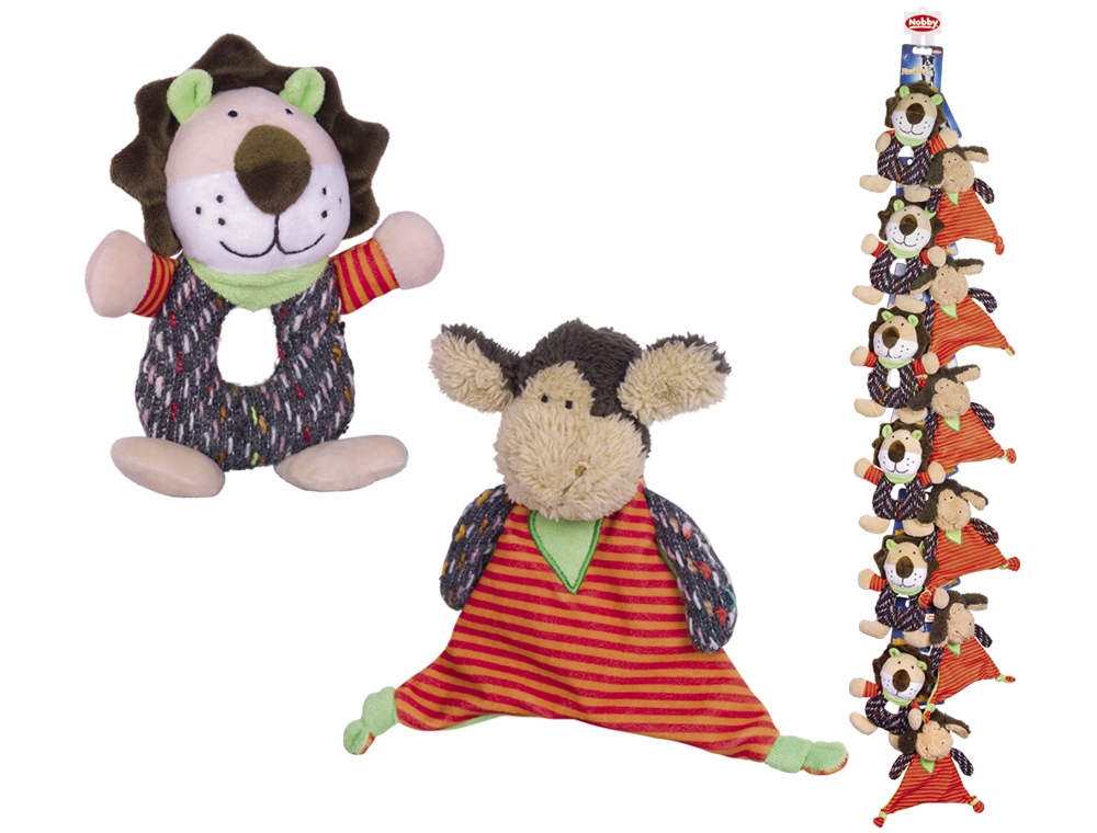 Brinquedo peluche leão e ovelha