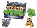 Brinquedo peluche elefante, leão e ovelha