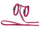 Peitoral com trela para gato "Flower Vermelho"