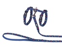 Peitoral com trela para gato"Stars Azul"