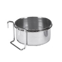 Comedouro em inox com suporte em gancho